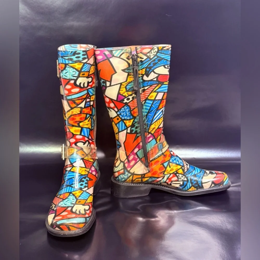 Donald J. Pliner Multicolor Abstract Knee-High Boots - Picture 2 of 9